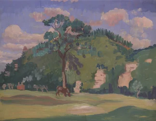 Landschap met een Grazend Paard