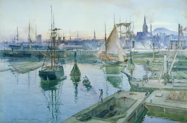 Dundee vanaf de haven, 1888