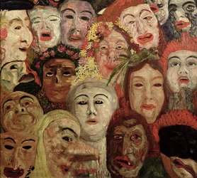 Mijn portret omringd door maskers