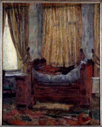 De dame in nood, schilderij door James Ensor (1860-1949)