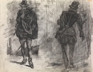 Twee Spaanse soldaten, één van voren gezien, de ander van achteren