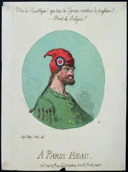 Een Parijse beau, gepubliceerd door Hannah Humphrey in 1794