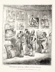 Kenners die een collectie van George Morland onderzoeken, 1807