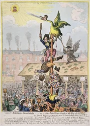 Verkiezingskandidaat, of de Republikeinse Gans aan de Top van de Paal, gepubliceerd door Hannah Humphrey in 1807