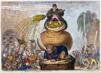 John Bull en het Zinkfonds - een klein plan om de belastingen te verlagen en de nationale schuld af te betalen, uitgegeven door H Humphrey, Londen, 1807