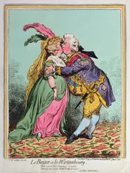 Le Baiser à la Wirtembourg, gepubliceerd door Hannah Humphrey in 1797