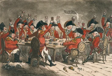 Loyale Zielen, of Een Glimp in de Mess Room bij St. James, gepubliceerd door Hannah Humphrey in 1797