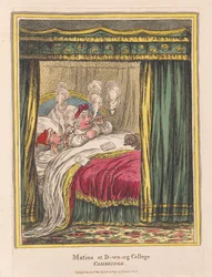 Ochtendgebed op D-wn-ng College, Cambridge, uitgegeven 1810