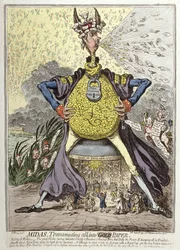 Midas Verandert Alles in Goud Papier, gepubliceerd door Hannah Humphrey in 1797