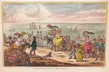 Ochtendwandeling op de Klif, Brighton, na Kapitein J. Morse, uitgegeven 1806