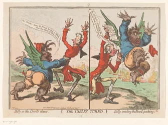 Spotprent op William Pitt en Charles Fox, 1797