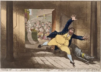 Stealing Off, of Prudent Secession, gepubliceerd door Hannah Humphrey in 1798