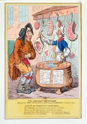 De Britse Slager die John Bull een Vervanger voor Brood Levert, 1795