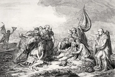 De Dood van de Grote Wolfe, uitgegeven door H. Humphrey, 1795