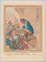 De verkiezingsbijeenkomst. Vox Populi Well have a Mug! A Mug! A Mug!, uitgegeven 1796
