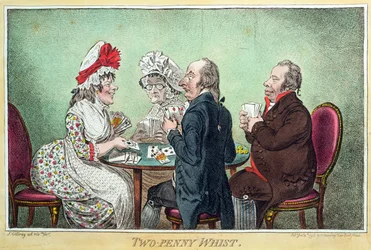 Two-Penny Whist, uitgegeven door Hannah Humphrey in 1796