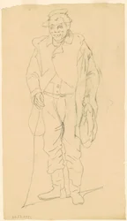 Afro-Amerikaanse figuur, ca. 1840-1850 (grafiet)