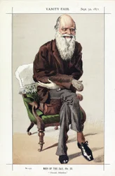 Charles Darwin, Men of the Day, No. 33, Natuurlijke Selectie, uit Vanity Fair, uitgegeven 1871