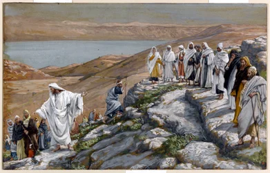 Christus zendt de zeventig discipelen twee aan twee uit, illustratie voor "Het leven van Christus", ca. 1884-96
