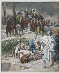 De Kleding Verdeeld door Loten, illustratie uit Het Leven van Onze Heer Jezus Christus, 1886-94