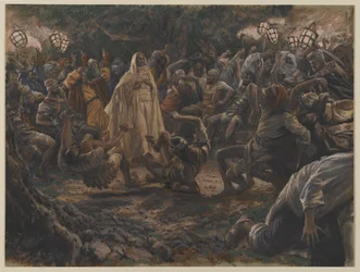 De Wachten Vallen Achteruit, illustratie uit Het Leven van Onze Heer Jezus Christus, 1886-94