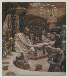 Het huwelijk te Kana, illustratie uit Het leven van onze Heer Jezus Christus