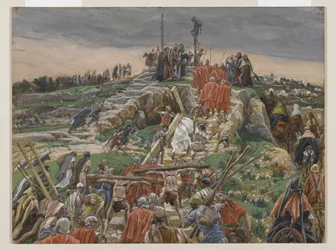 De Processie nadert Golgotha, illustratie uit Het Leven van Onze Heer Jezus Christus, 1886-94
