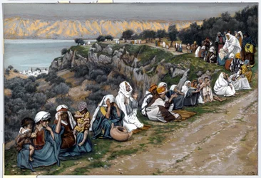 De zieken wachten tot Jezus voorbijgaat, illustratie voor Het leven van Christus