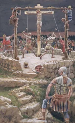 Het vastzetten van het kruis, illustratie voor Het Leven van Christus