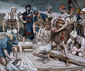 De wijn gemengd met mirre, illustratie voor Het leven van Christus, ca. 1884-96