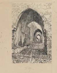 Via Dolorosa, Jeruzalem, illustratie uit Het Leven van Onze Heer Jezus Christus