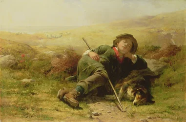 Een herdersjongen en zijn herdershond die hun plicht verwaarlozen, 1851