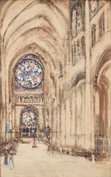 Kerkinterieur, Rouen, Frankrijk