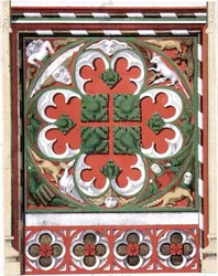 Details van een Geschilderd Roedescherm in Dickleburgh Kerk, Norfolk, uit 