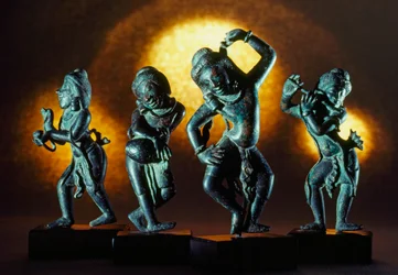 Figuren uit de zesde of zevende eeuw gemaakt door de oude Pyu. New York City, New York