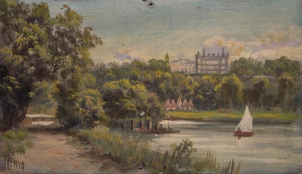 Richmond Hill en de Star and Garter vanaf de Middlesex-oever