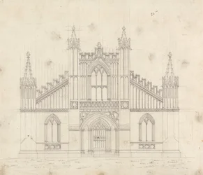 Voorbereidende tekening voor Ontwerp 11, Plaat 9 van Een Verzameling Ontwerpen voor Landelijke Toevluchtsoorden