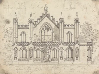 Voorbereidende tekening voor Ontwerp 14, Plaat 11 voor Een verzameling ontwerpen voor landelijke toevluchtsoorden