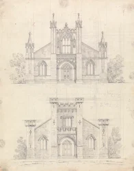 Voorbereidende tekening voor Ontwerpen 12 en 13, Plaat 10 van Een verzameling ontwerpen voor landelijke toevluchtsoorden
