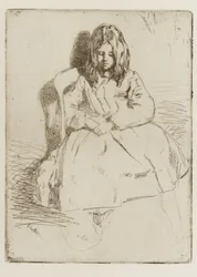 Annie, zittend