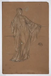 Geklede Figuur bij een Balustrade