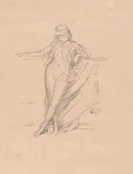 Kleine gedrapeerde figuur, leunend