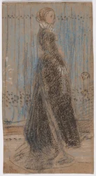 Studie voor „Arrangement in zwart, nr. 2: Portret van mevrouw Louis Huth“ (recto); studie voor „Symfonie in vleeskleur en roze: Portret van mevrouw Frances Leyland“ (verso)