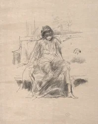 De zittende gedrapeerde figuur