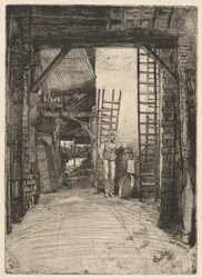 De kalkbrander, uit de Theemsreeks (een serie van zestien etsen met scènes aan de Theems en andere onderwerpen)