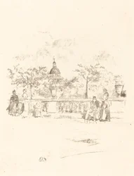 Het Pantheon, vanaf het Terras van de Luxemburgse Tuinen