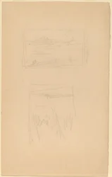Twee schetsen van landschapsfoto