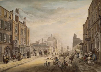 Uitzicht naar Hanover Square met Holles Street, Londen