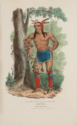 KAA-NUN-DER-WAAGUINSE-ZOO of de Bessenplukker; een beroemd Chippewa opperhoofd, uit de Aboriginal Portfolio