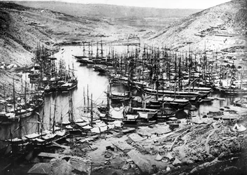 De haven van Balaklava tijdens de Krimoorlog, ca. 1855